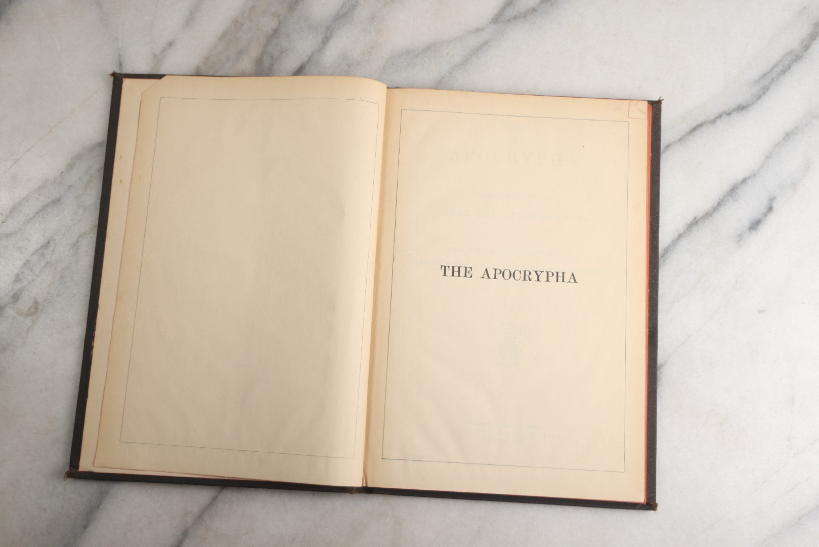 Lot 184 - "The Apocrypha" Antique Religious Text Translated Out Of The Greek And Latin Tongues, With Black Cover, Red Fore-Edge, Thomas Nelson & Sons, Publishers, New York, 1894
