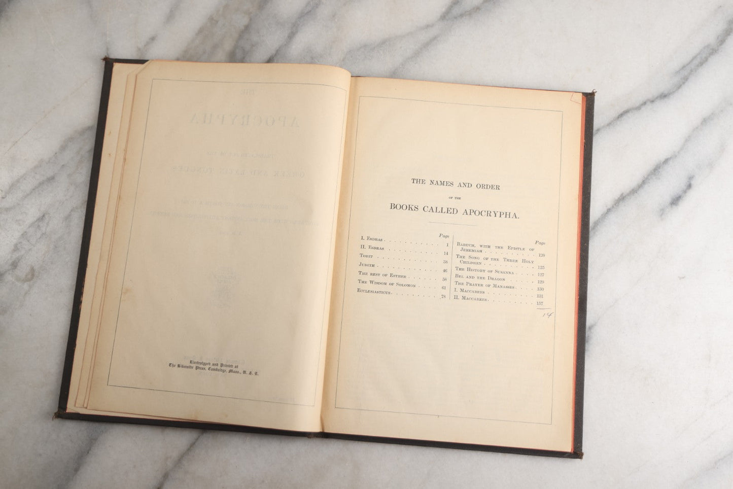 Lot 184 - "The Apocrypha" Antique Religious Text Translated Out Of The Greek And Latin Tongues, With Black Cover, Red Fore-Edge, Thomas Nelson & Sons, Publishers, New York, 1894