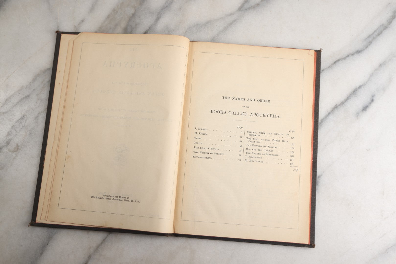 Lot 184 - "The Apocrypha" Antique Religious Text Translated Out Of The Greek And Latin Tongues, With Black Cover, Red Fore-Edge, Thomas Nelson & Sons, Publishers, New York, 1894