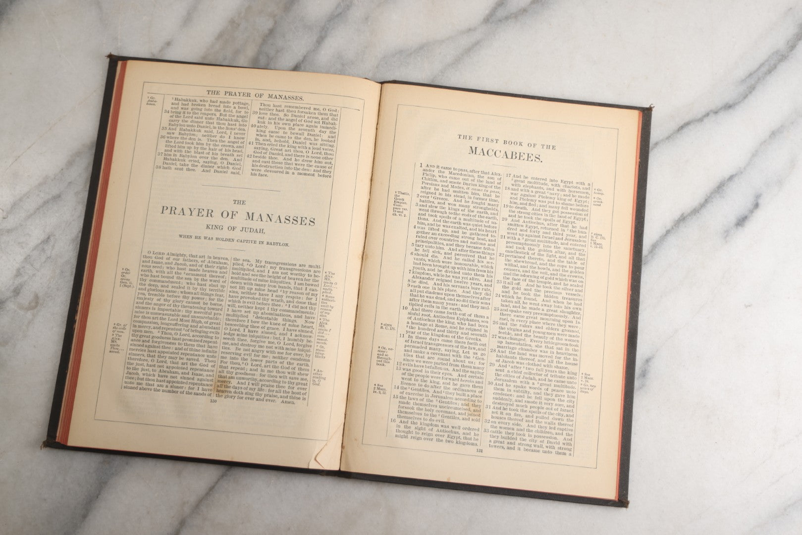 Lot 184 - "The Apocrypha" Antique Religious Text Translated Out Of The Greek And Latin Tongues, With Black Cover, Red Fore-Edge, Thomas Nelson & Sons, Publishers, New York, 1894