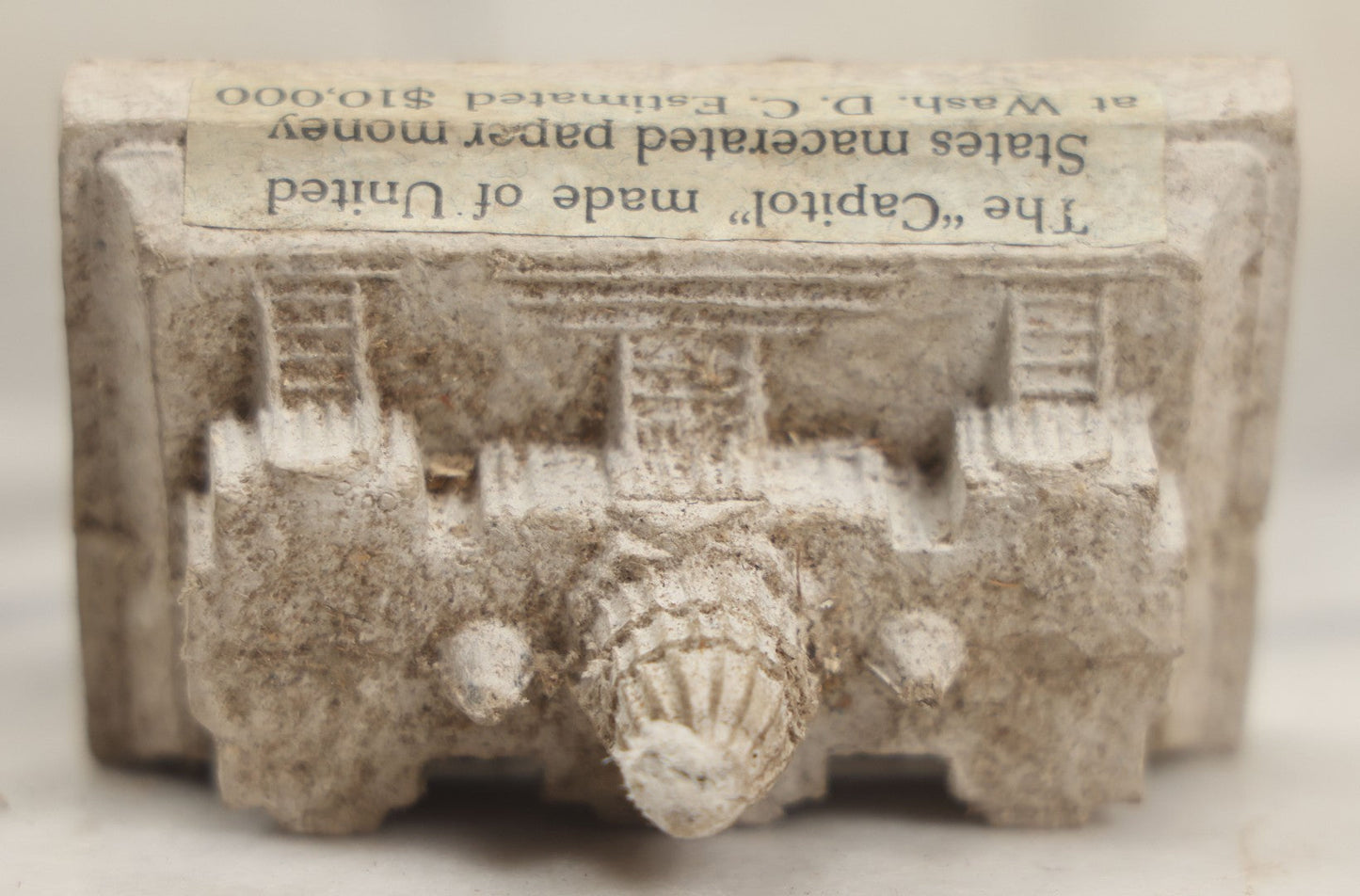 Lot 201 - Vintage United States Capitol Building Made O Macerated Paper Currency, Estimated Value Of Money Used $10,000