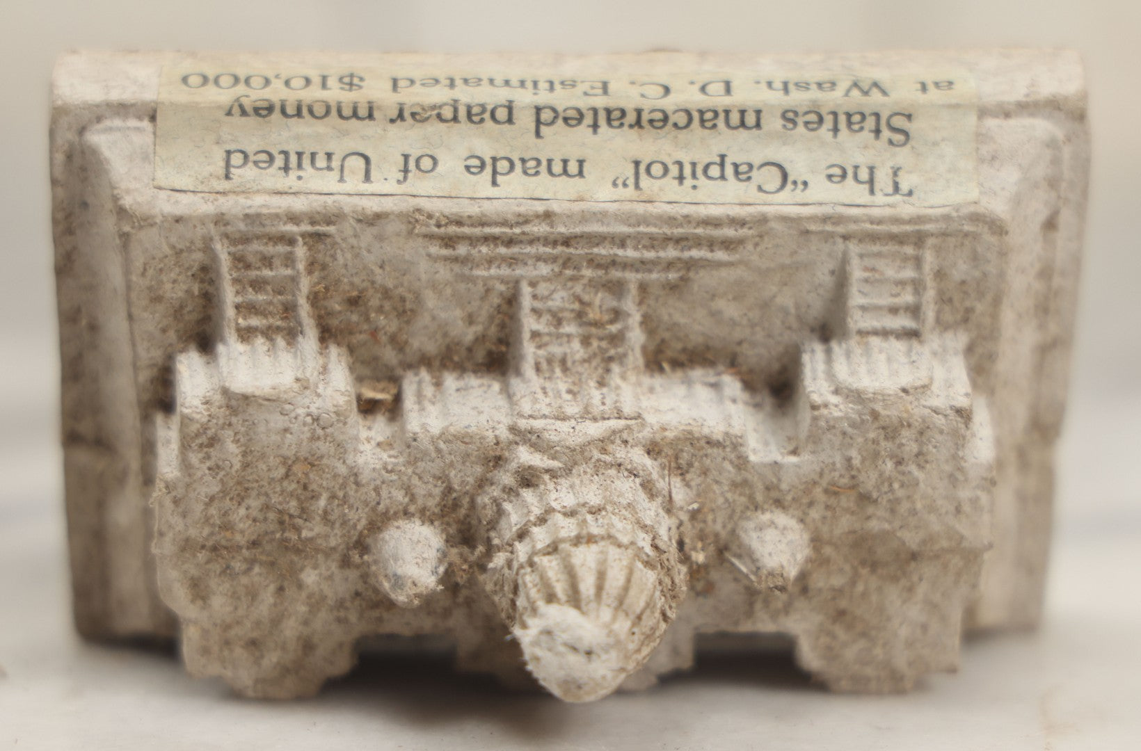 Lot 201 - Vintage United States Capitol Building Made O Macerated Paper Currency, Estimated Value Of Money Used $10,000