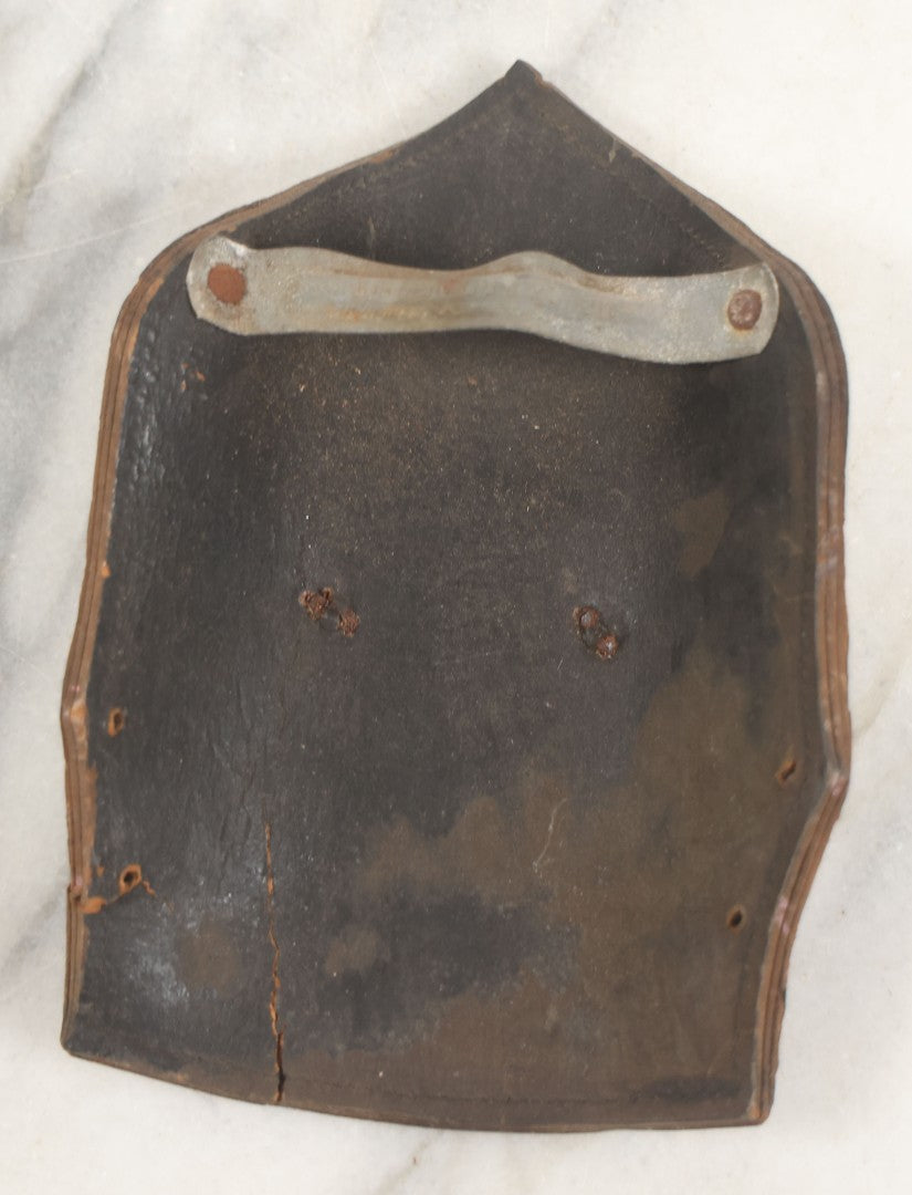 Lot 202 - Vintage Leather Fire Department Helmet Shield Badge, Engine No. 2, H.F.D.