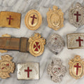 Lot 203 - Grouping Of Eleven Vintage And Antique Knights Templar Masonic Fraternal Metal Belt Buckles