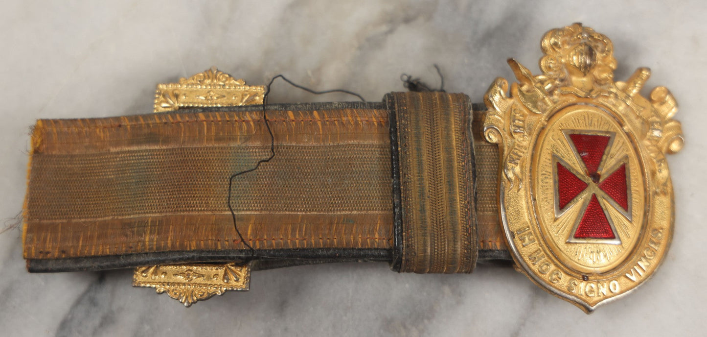 Lot 203 - Grouping Of Eleven Vintage And Antique Knights Templar Masonic Fraternal Metal Belt Buckles