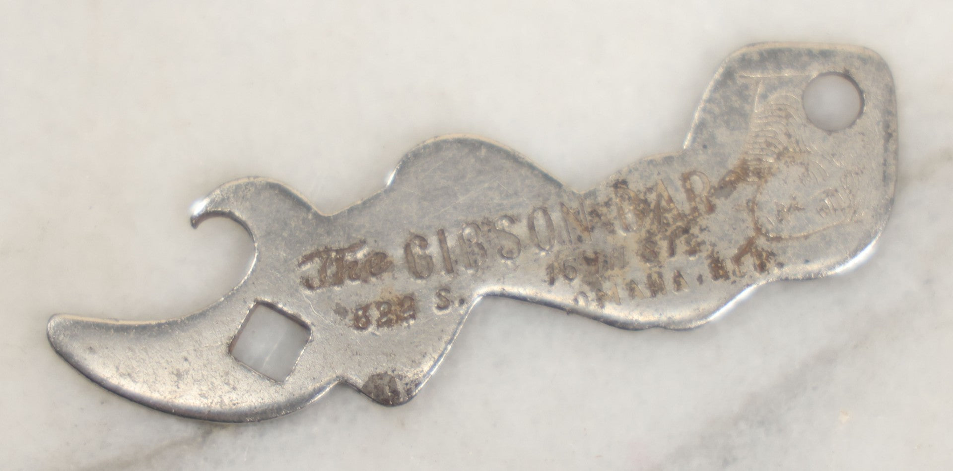 Lot 205 - Vintage Novelty Risque Pin Up Metal Advertising Bottle Opener, Advertising The Gibson Bar, Omaha, Nebraska