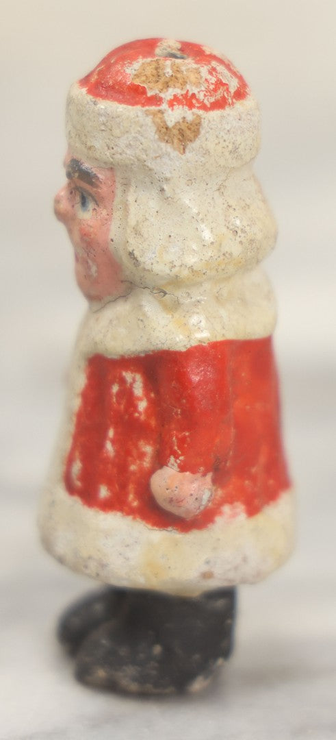 Lot 206 - Antique German Paper Pulp Papier Mache Christmas Santa Mrs. Claus Figurine