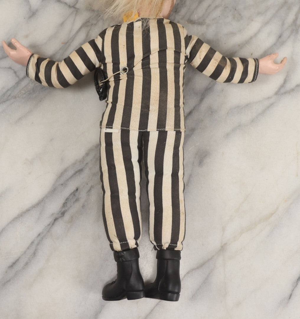 Lot 207 - Vintage Beetlejuice Plush Doll Pull Toy With Pull String, Spinning Head, Says "It's Showtime" Catchphrase," Copyright 1989, Warner Bros., Inc., Note Hair Madly Matted