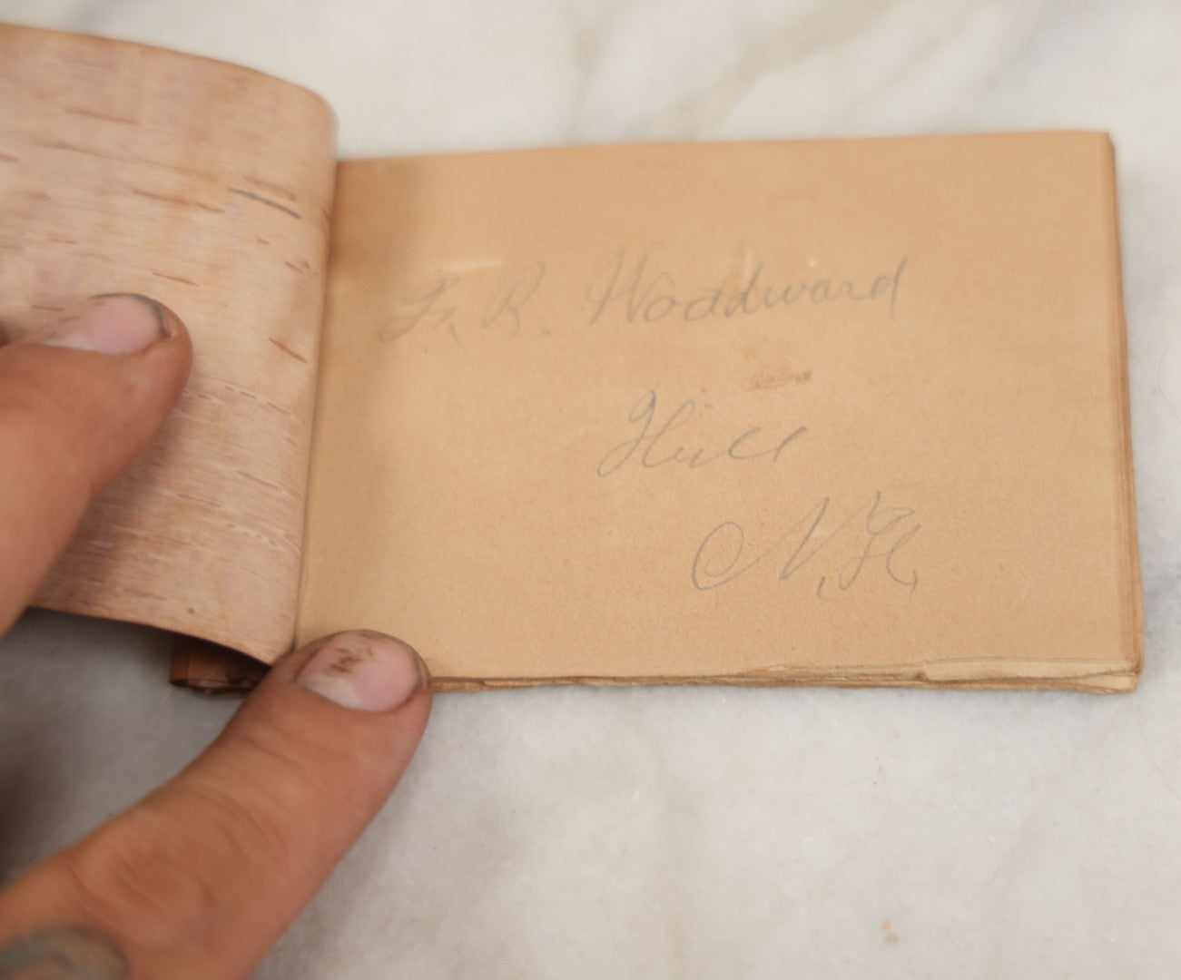 Lot 210 - Antique "Proof Of Life" Lot Of The Pinkham Family Containing Human Hair Keepsakes, Various Ephemera, Notes, In Ruth Hawthorne Candies Box