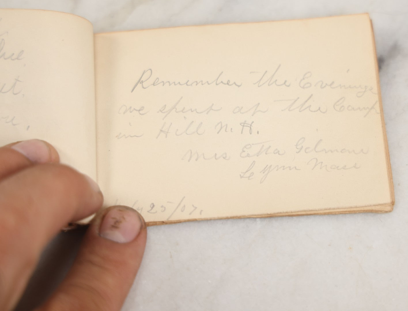 Lot 210 - Antique "Proof Of Life" Lot Of The Pinkham Family Containing Human Hair Keepsakes, Various Ephemera, Notes, In Ruth Hawthorne Candies Box