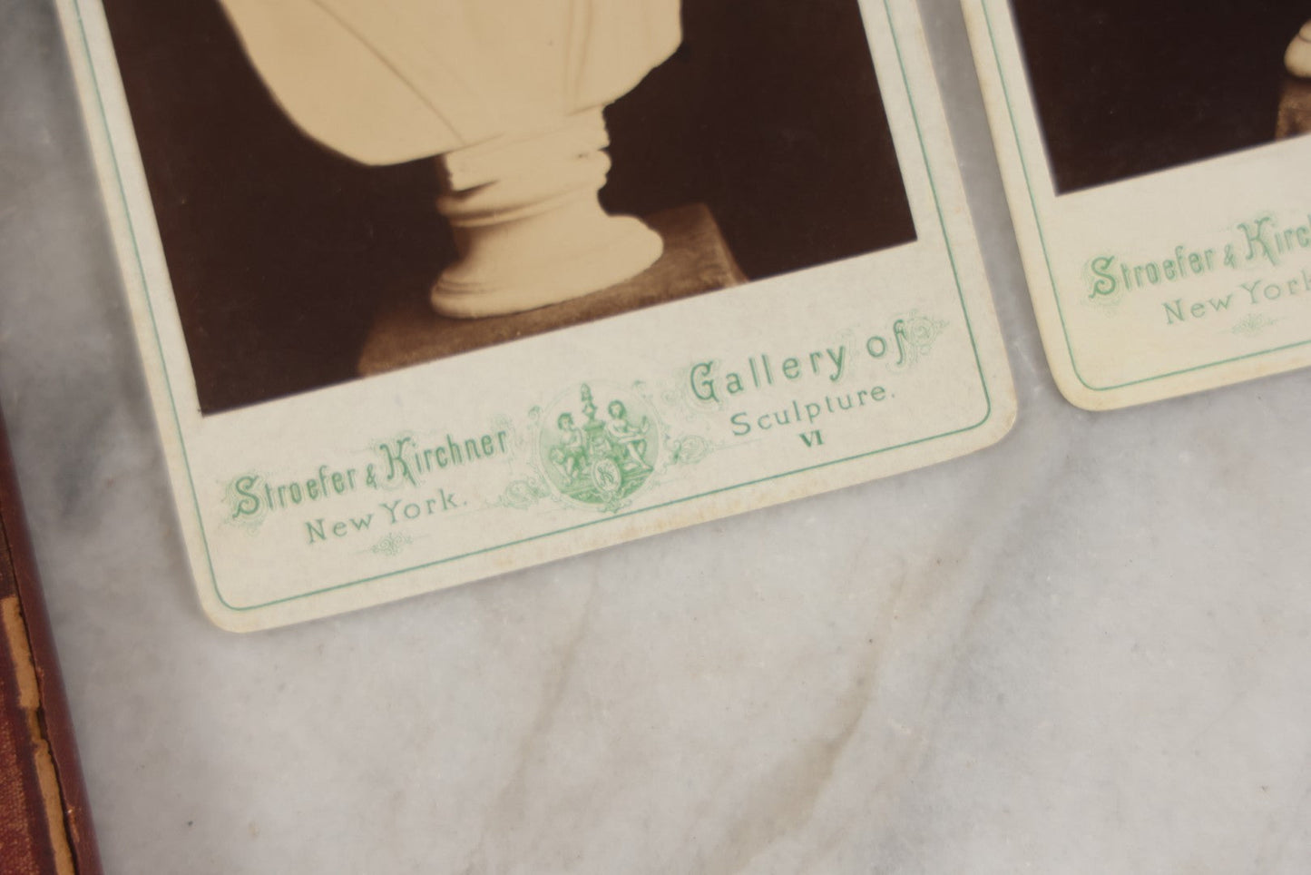 Lot 213 - Antique "Gallery Of Sculpture" Cabinet Card Photograph Pack Containing Eight Photos Of Famous Fine Art Busts, Including Zeus, Juno, Others, Stroefer & Kirchner, Publishers, New York, Series Iv
