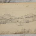 Lot 214 - Antique Original Pencil Sketch Of The Coast, Head Of Bay, City Of Rockland, Maine