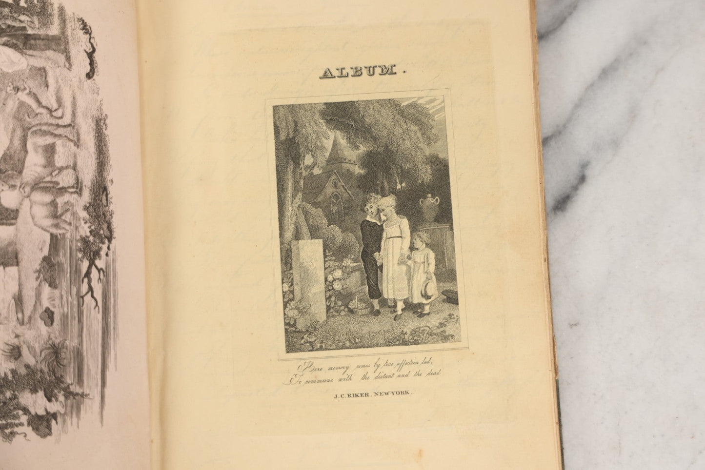 Lot 215 - Early Antique Autograph Album With Dozens Of Poems, Signatures, And More, With Engravings Throughout, 1830s