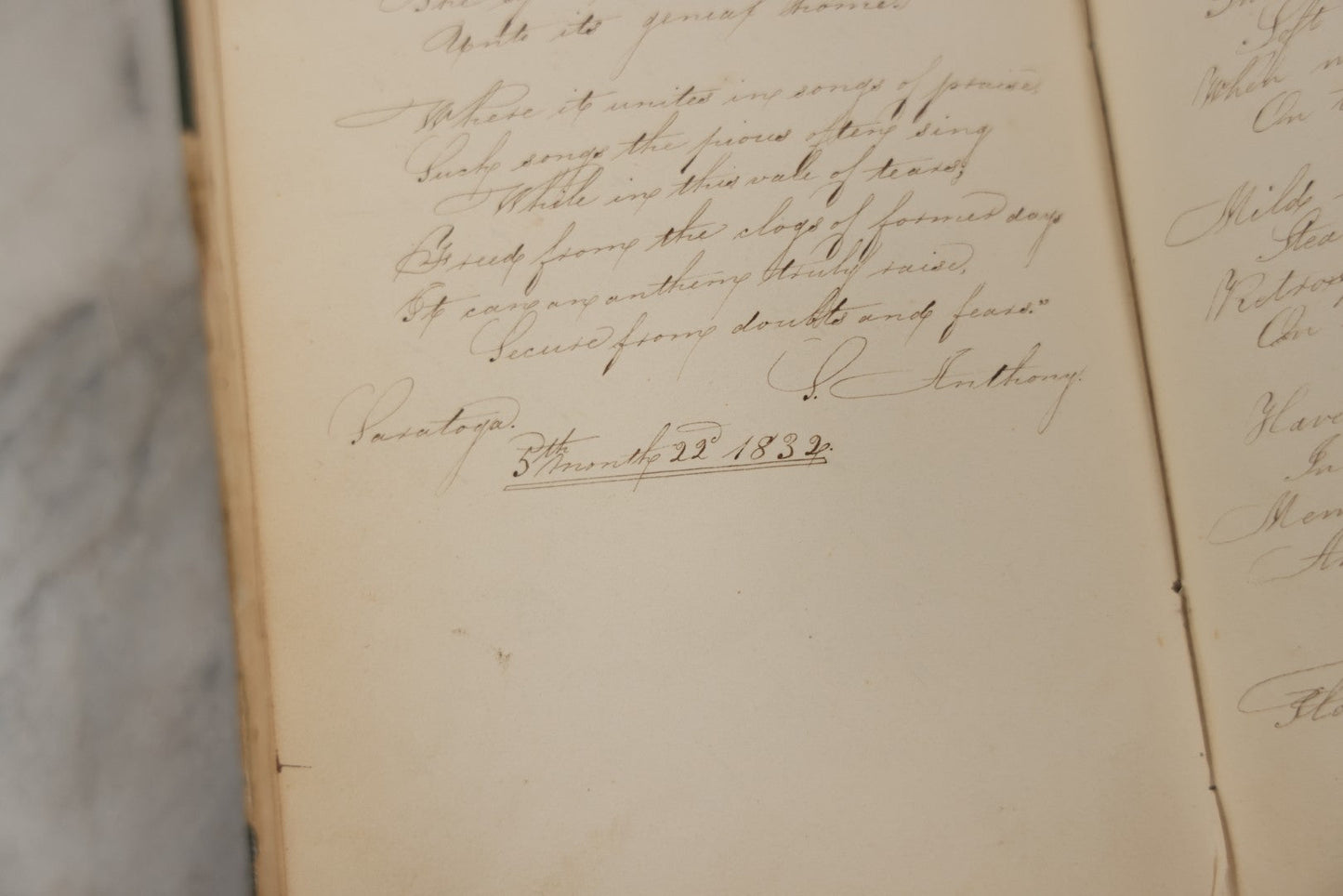 Lot 215 - Early Antique Autograph Album With Dozens Of Poems, Signatures, And More, With Engravings Throughout, 1830s