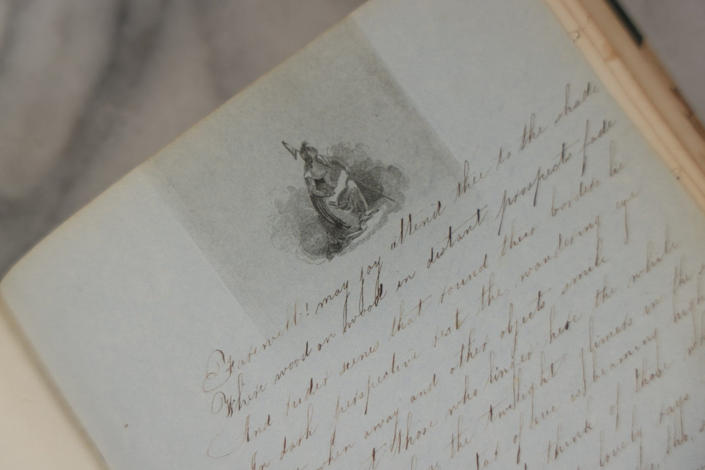 Lot 215 - Early Antique Autograph Album With Dozens Of Poems, Signatures, And More, With Engravings Throughout, 1830s