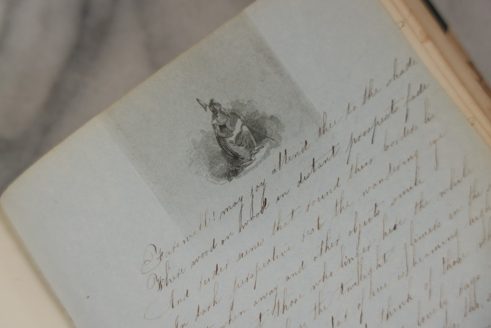 Lot 215 - Early Antique Autograph Album With Dozens Of Poems, Signatures, And More, With Engravings Throughout, 1830s