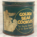 Lot 218 - Vintage Golden Bear Cookies 16 Oz Advertising Tin, Copyright 1937, Golden Bear Cookie Co., Long Island City, New York