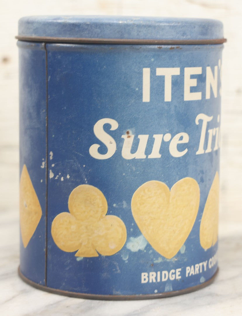Lot 221 - Vintage Iten's Sure Tricks Bridge Party Cookies 1 Lb Advertising Tin, Iten Biscuit Company, Snow White B Akers, Midwest U.S.A.