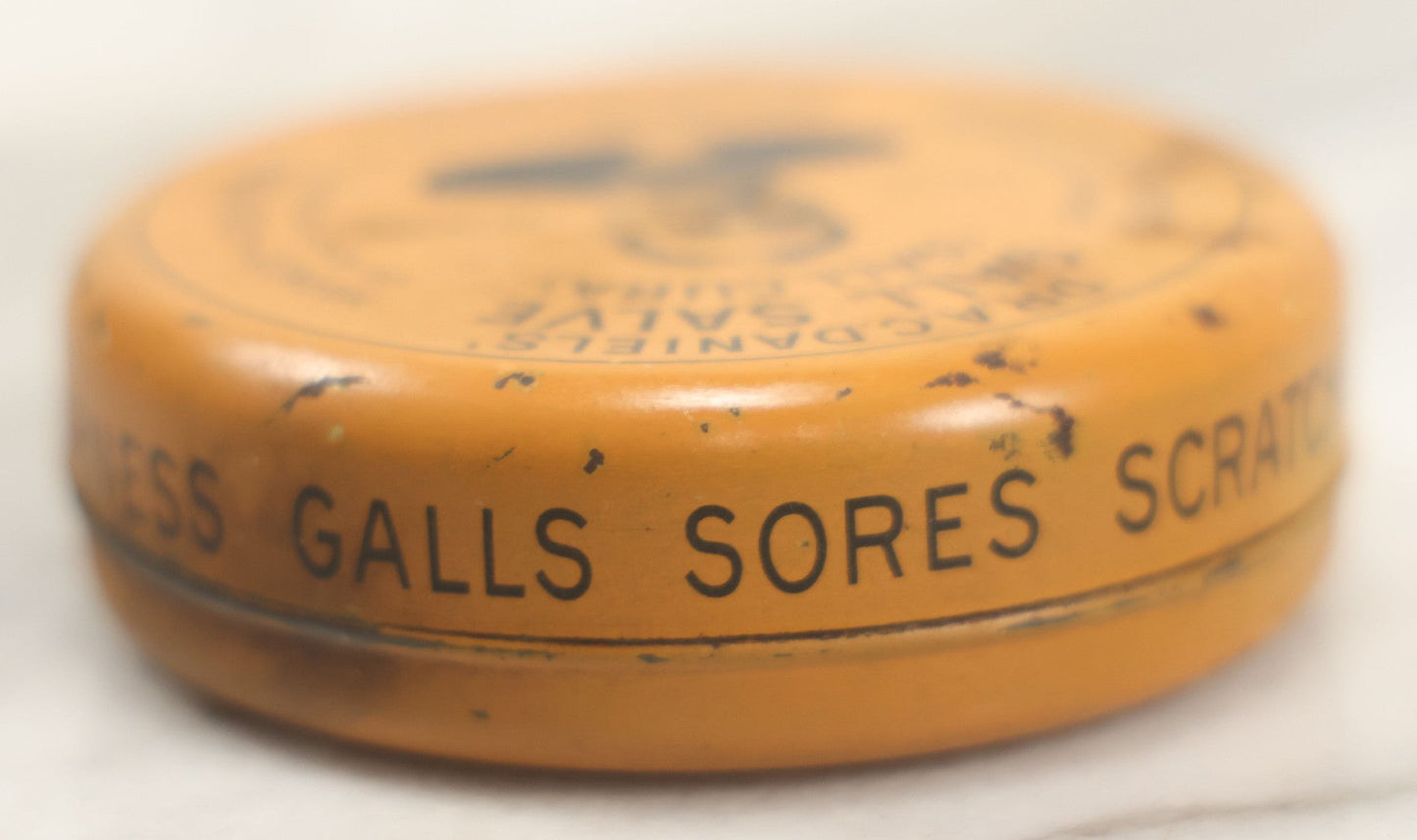 Lot 223 - Pair Of Antique Advertising Tins Including Dr. A.C. Daniels' Gall Salve And U.S. Saddle Soap