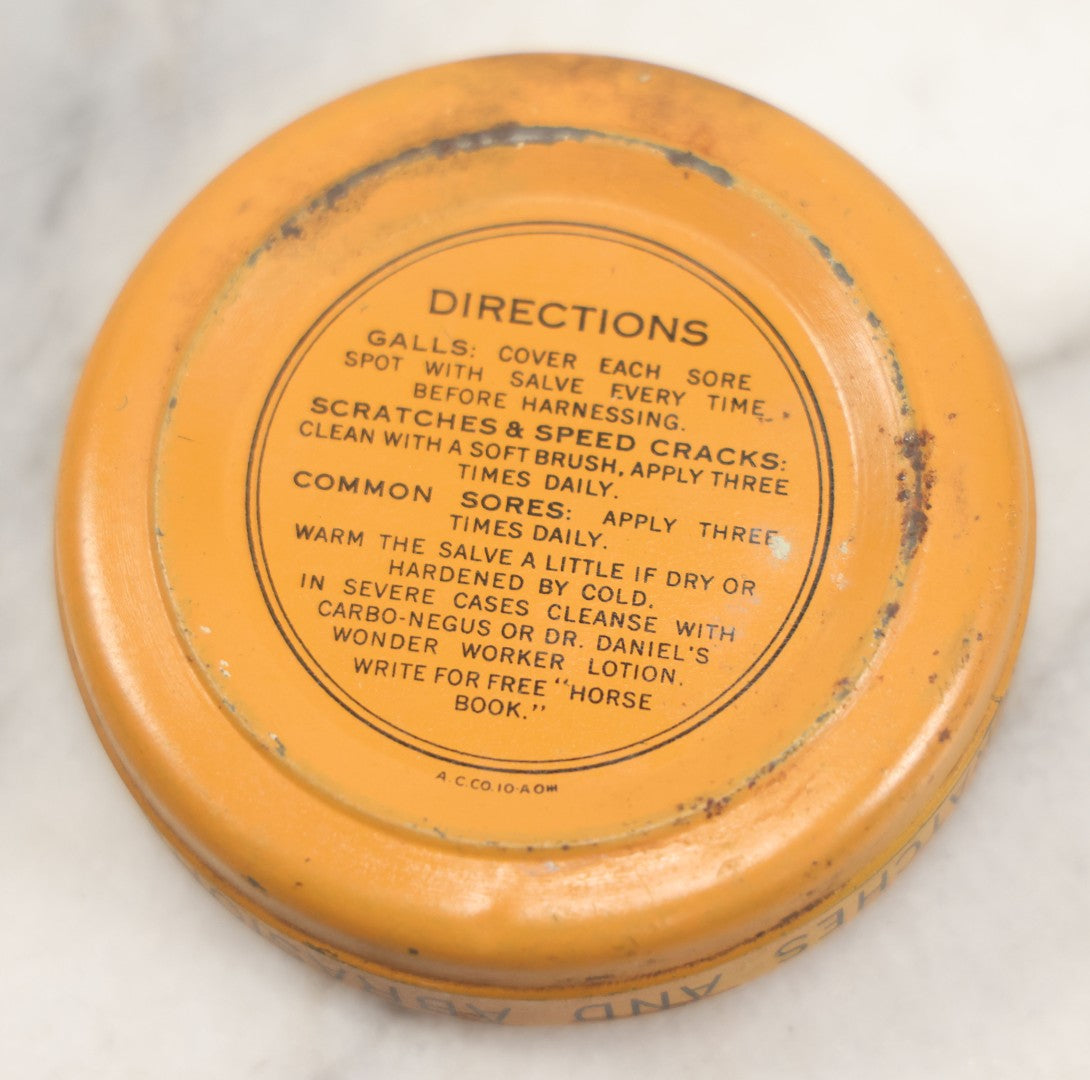 Lot 223 - Pair Of Antique Advertising Tins Including Dr. A.C. Daniels' Gall Salve And U.S. Saddle Soap