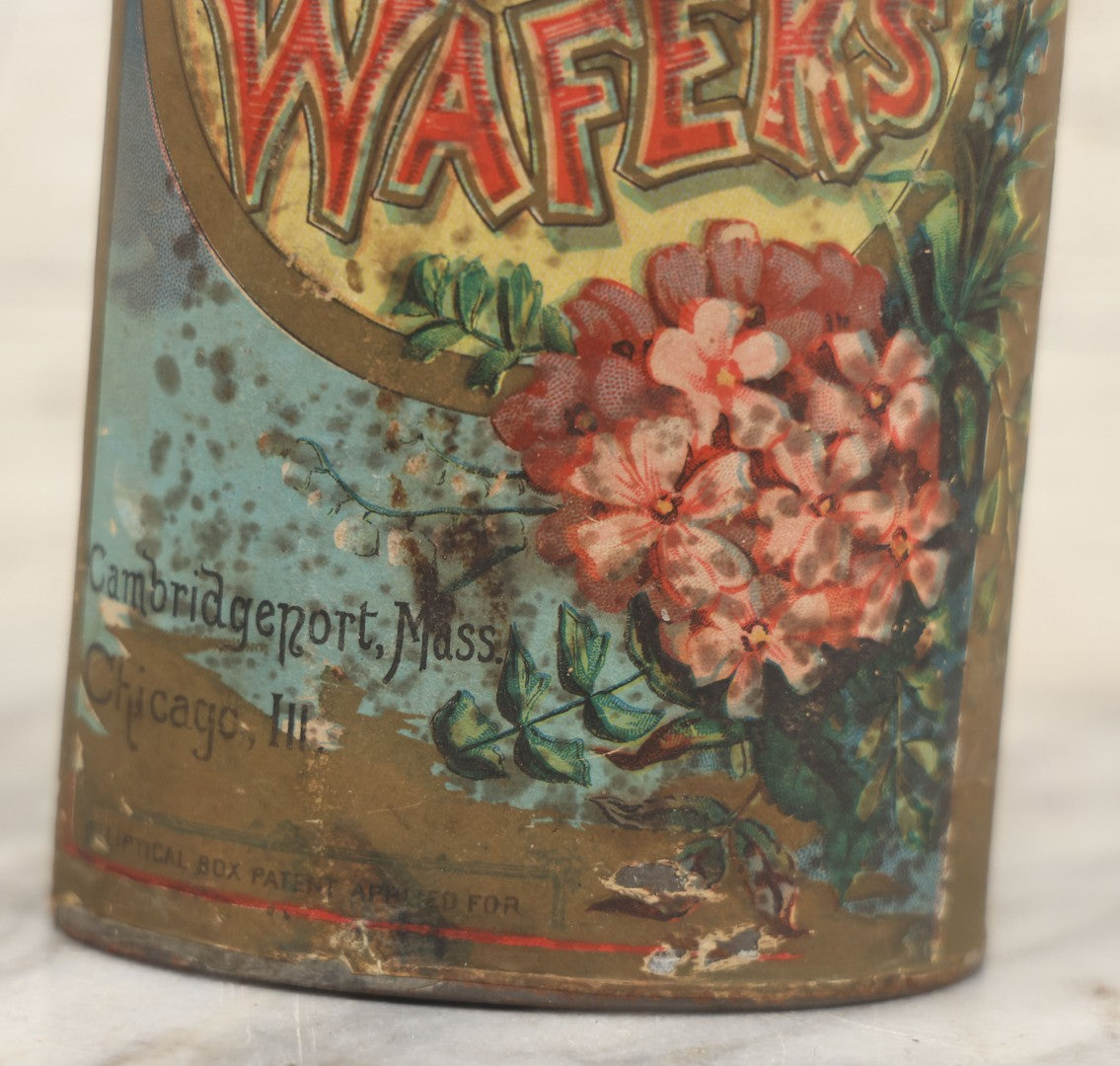 Lot 225 - Pair Of Antique Kennedy Cookie Advertising Tins, Including Kennedy's Malto-Bovine Biscuit And Kennedy's Ginger Wafers, With Paper Label, Cambridgeport, Massachusetts And Chicago, Illinois