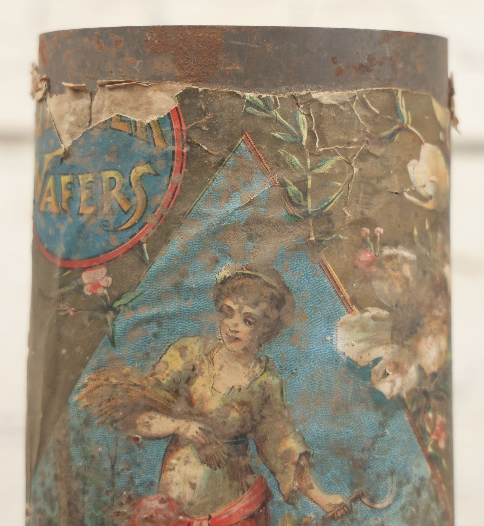 Lot 225 - Pair Of Antique Kennedy Cookie Advertising Tins, Including Kennedy's Malto-Bovine Biscuit And Kennedy's Ginger Wafers, With Paper Label, Cambridgeport, Massachusetts And Chicago, Illinois