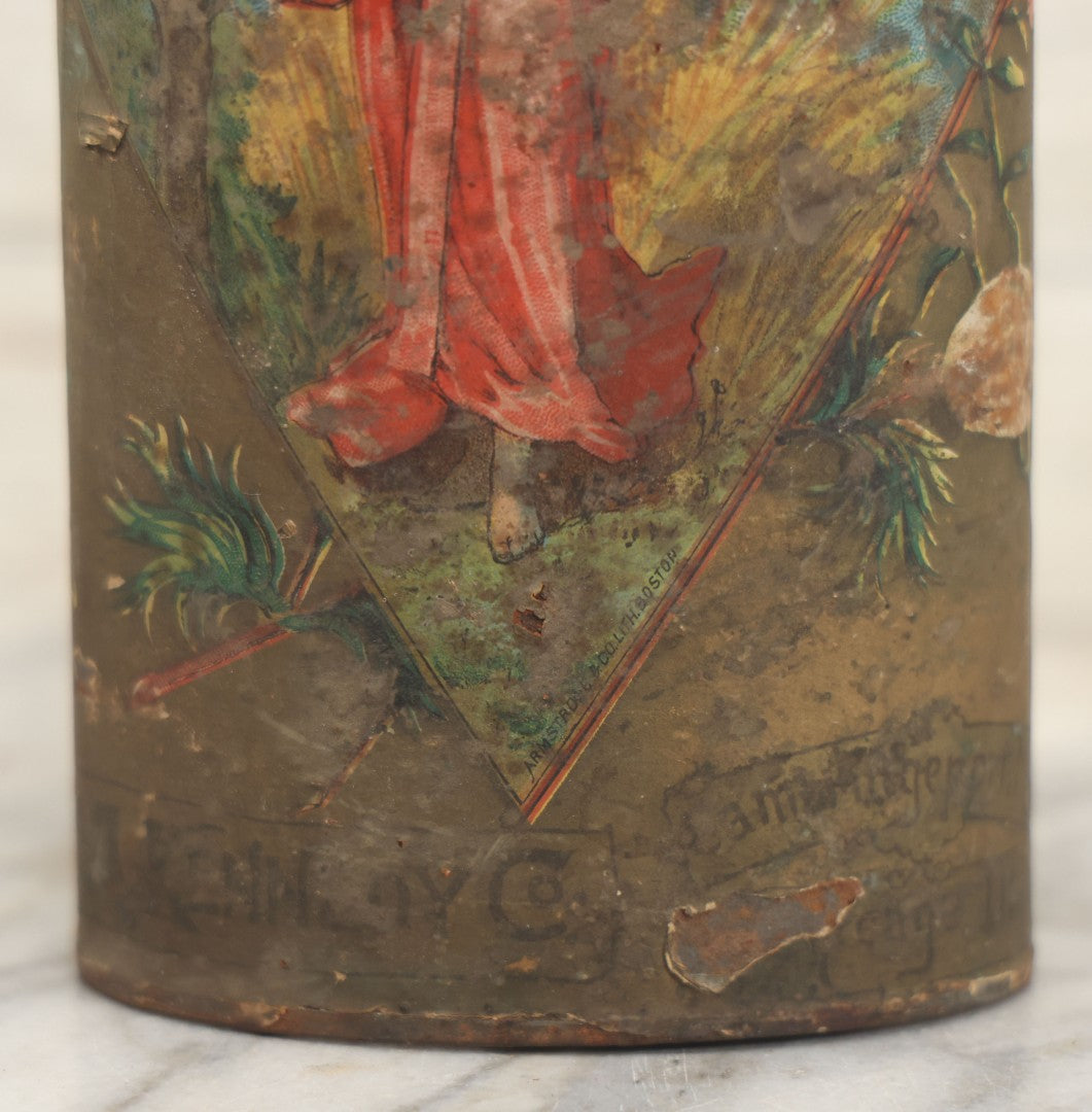 Lot 225 - Pair Of Antique Kennedy Cookie Advertising Tins, Including Kennedy's Malto-Bovine Biscuit And Kennedy's Ginger Wafers, With Paper Label, Cambridgeport, Massachusetts And Chicago, Illinois