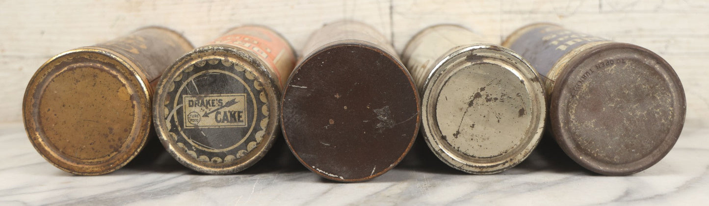 Lot 226 - Grouping Of Five Vintage Cookie And Wafer Tube Advertising Tins Including Beech-Nut Cookies, Christie's Ginger Wafers, Kennedy Ginger Wafers, Drake's Cookies, And Christie's Chocolate Wafers