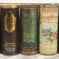 Lot 227 - Grouping Of Five Vintage Cookie And Wafer Tube Advertising Tins Including Famous Sugar Cookies, Ontario Chocolate Wafers, Famous Whole Wheat Cookies, Famous Ginger Wafers, And Famous Chocolate Wafers, National Biscuit Company
