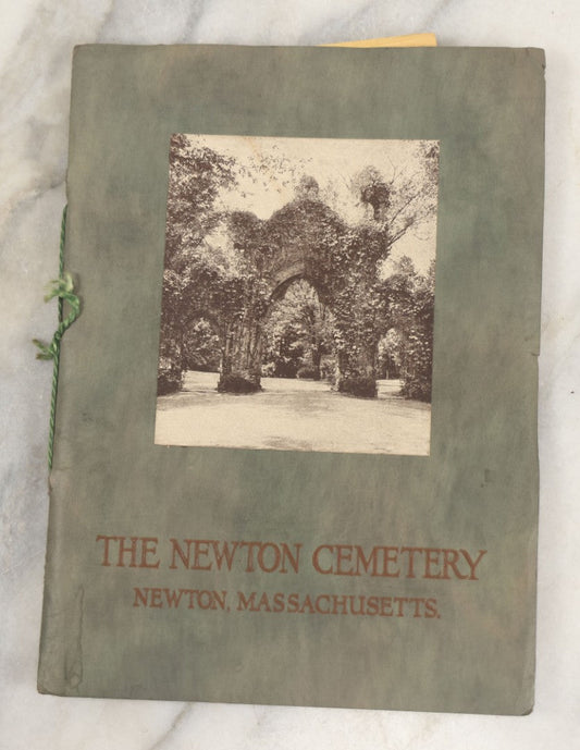 Lot 228 - Antique Ephemera Booklet, "The Newton Cemetery, Newton, Massachusetts," With Rules And Regulations, Photos, Map, 1923