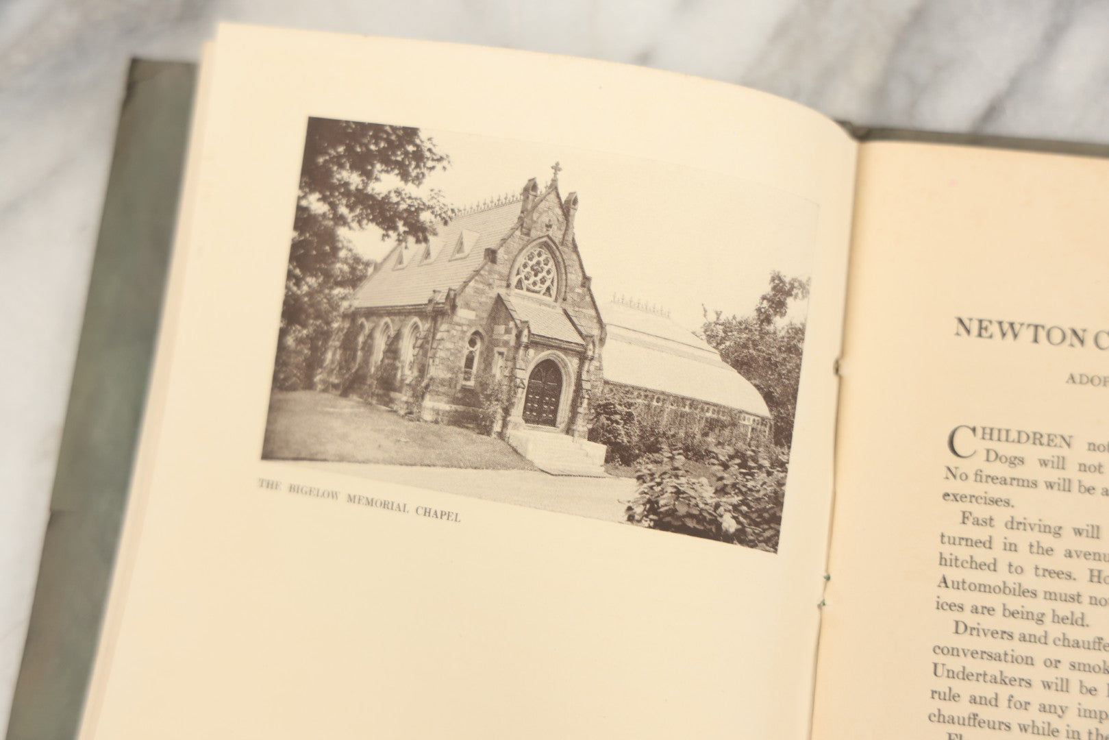 Lot 228 - Antique Ephemera Booklet, "The Newton Cemetery, Newton, Massachusetts," With Rules And Regulations, Photos, Map, 1923