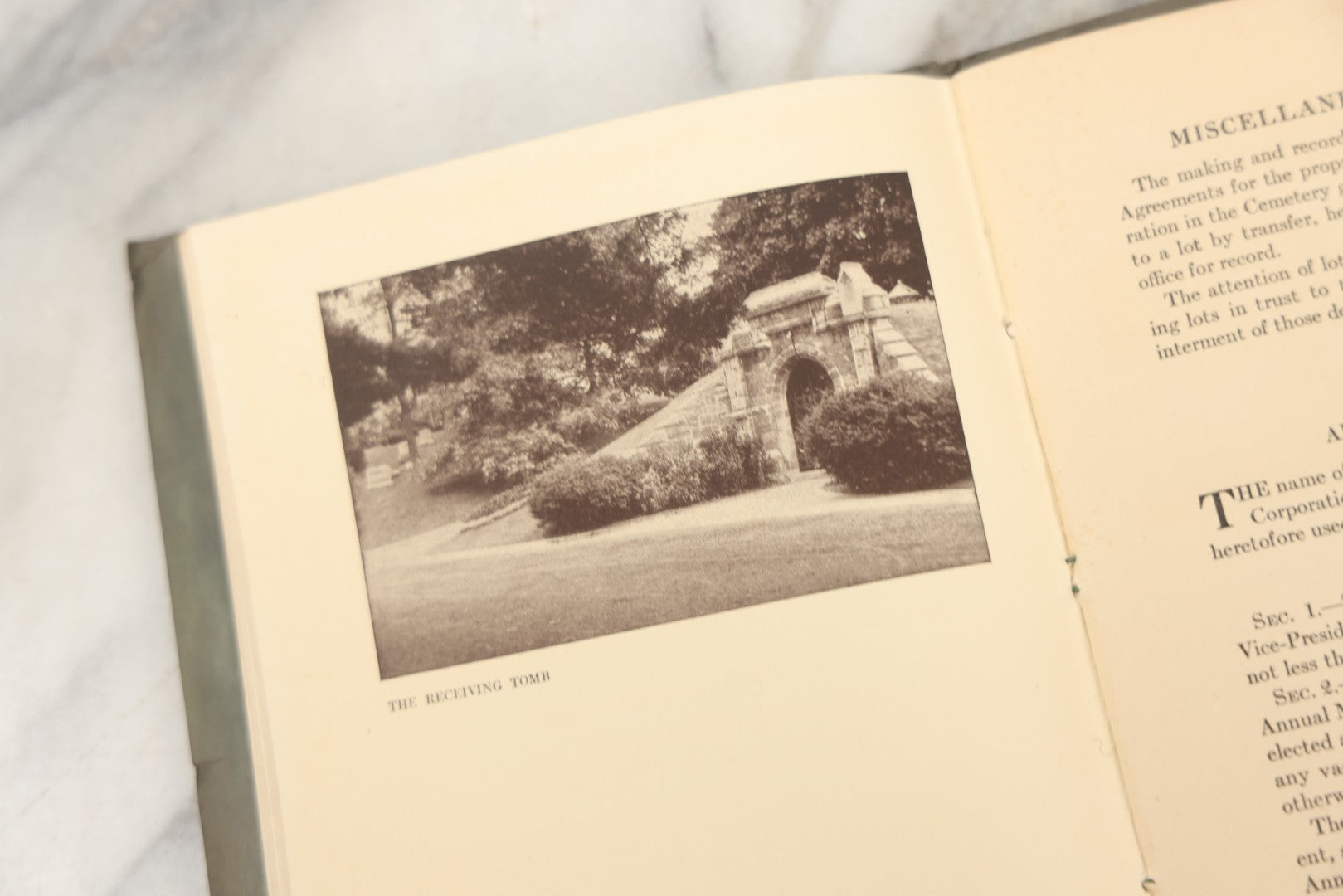 Lot 228 - Antique Ephemera Booklet, "The Newton Cemetery, Newton, Massachusetts," With Rules And Regulations, Photos, Map, 1923