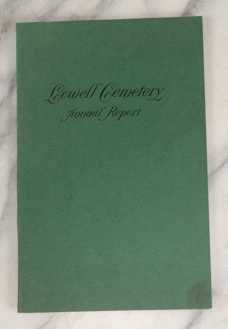 Lot 229 - Antique Ephemera Booklet, "Lowell Cemetery Annual Report," 77Th Annual Report, With Photos, 1919