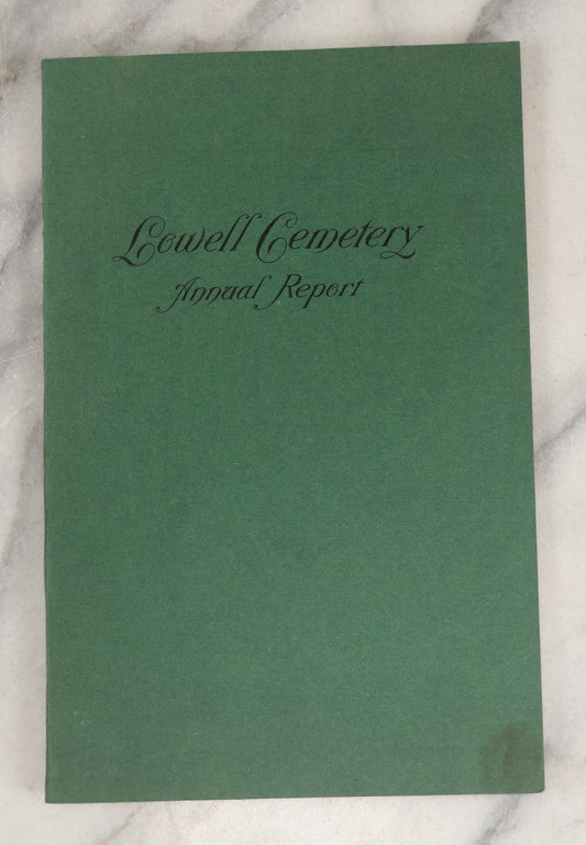 Lot 229 - Antique Ephemera Booklet, "Lowell Cemetery Annual Report," 77Th Annual Report, With Photos, 1919