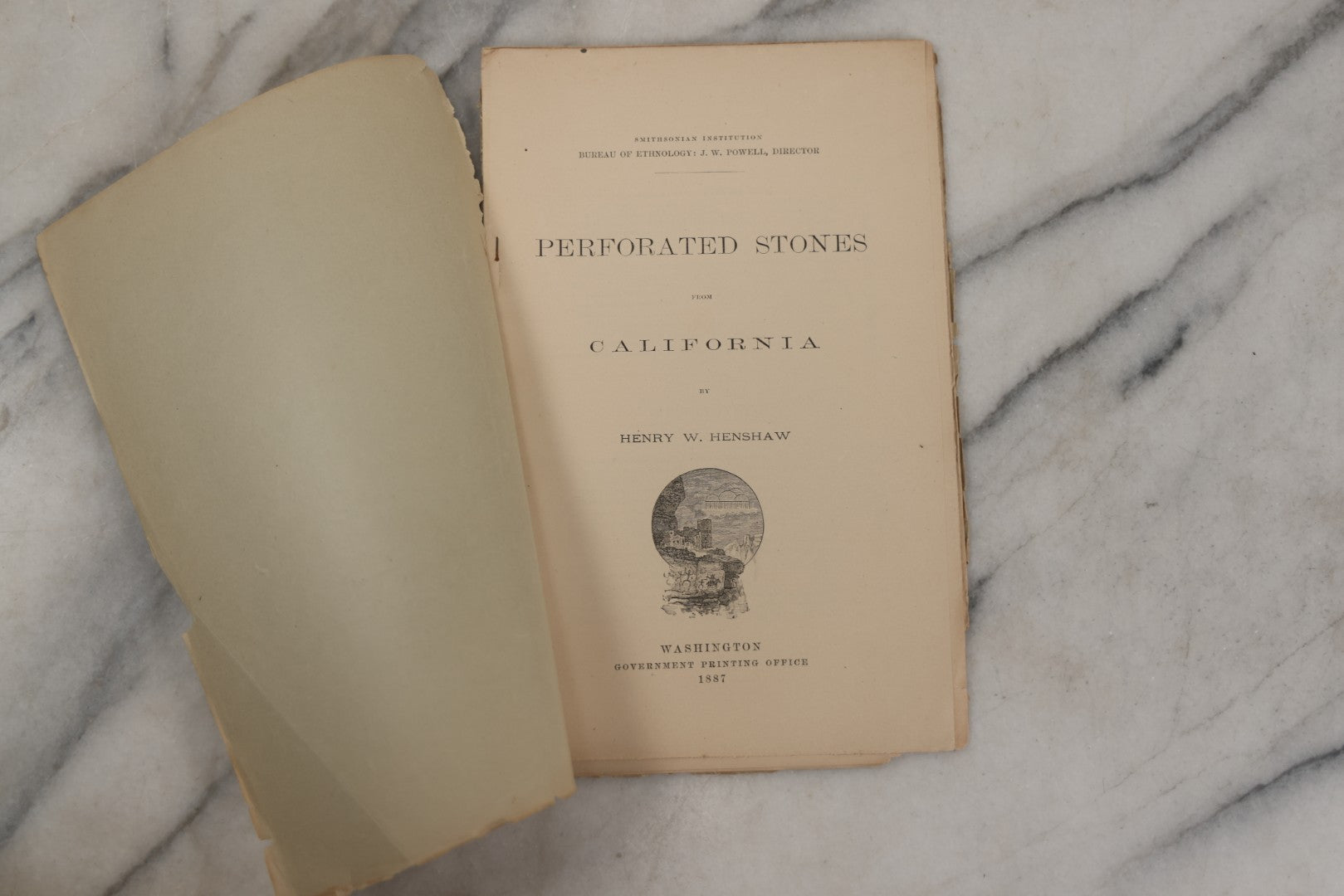 Lot 231 - Antique Ephemera Booklet, "Perforated Stone From California" By Henry W. Henshaw, Smithsonian Institution, Government Printing Office, Washington, D.C., 1887