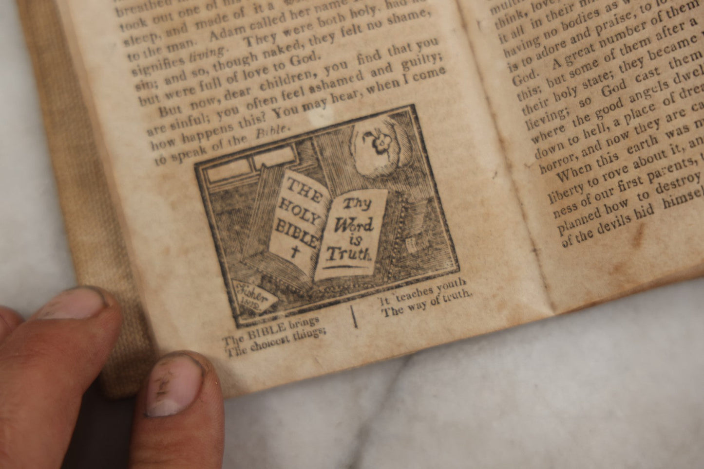 Lot 232 - "The Youth's Primer" Early Antique Soft Cover Booklet By Jonathan Fisher, Minister Of Gospel At Blue Hill, Maine, "Adorned With Cuts," Samuel T. Armstrong, Publisher, Boston, 1817