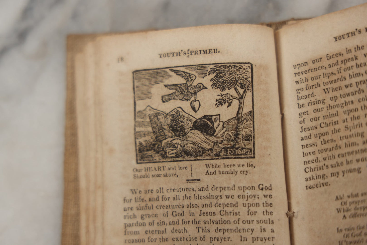 Lot 232 - "The Youth's Primer" Early Antique Soft Cover Booklet By Jonathan Fisher, Minister Of Gospel At Blue Hill, Maine, "Adorned With Cuts," Samuel T. Armstrong, Publisher, Boston, 1817