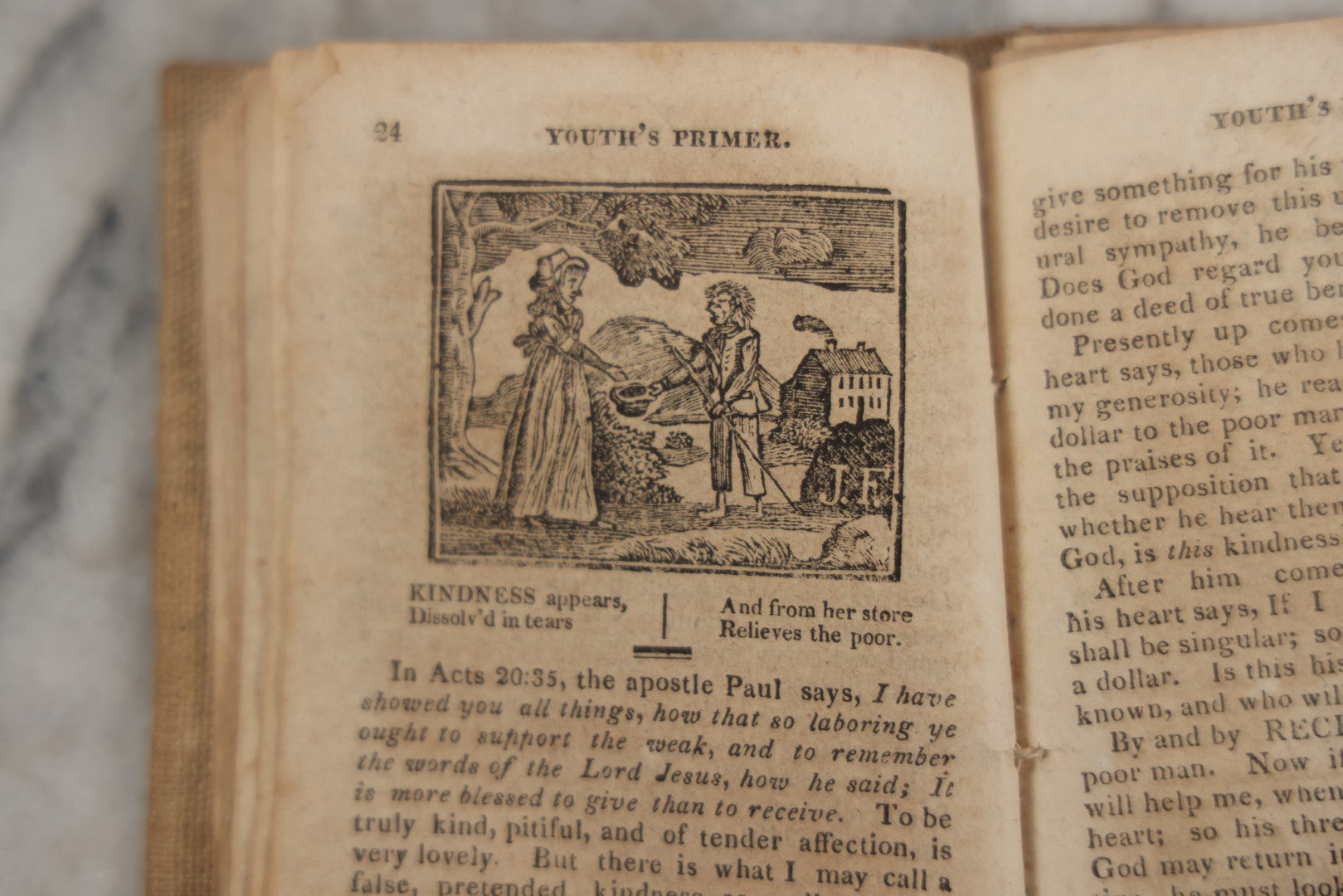 Lot 232 - "The Youth's Primer" Early Antique Soft Cover Booklet By Jonathan Fisher, Minister Of Gospel At Blue Hill, Maine, "Adorned With Cuts," Samuel T. Armstrong, Publisher, Boston, 1817