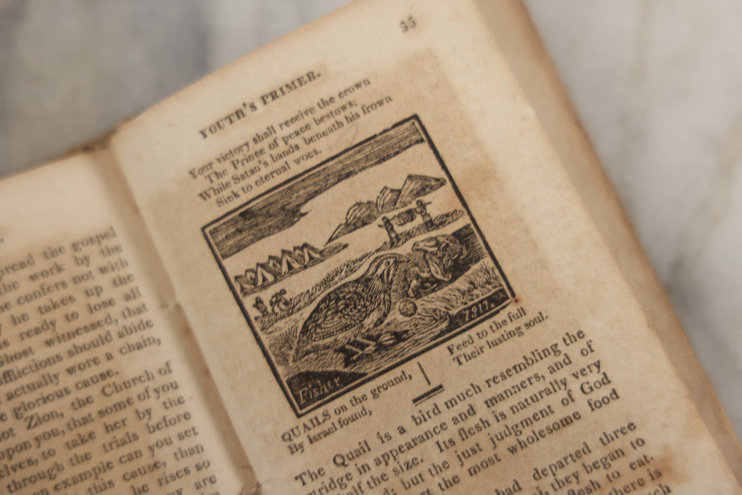 Lot 232 - "The Youth's Primer" Early Antique Soft Cover Booklet By Jonathan Fisher, Minister Of Gospel At Blue Hill, Maine, "Adorned With Cuts," Samuel T. Armstrong, Publisher, Boston, 1817