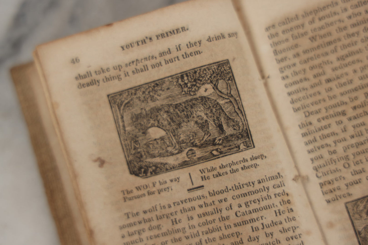 Lot 232 - "The Youth's Primer" Early Antique Soft Cover Booklet By Jonathan Fisher, Minister Of Gospel At Blue Hill, Maine, "Adorned With Cuts," Samuel T. Armstrong, Publisher, Boston, 1817