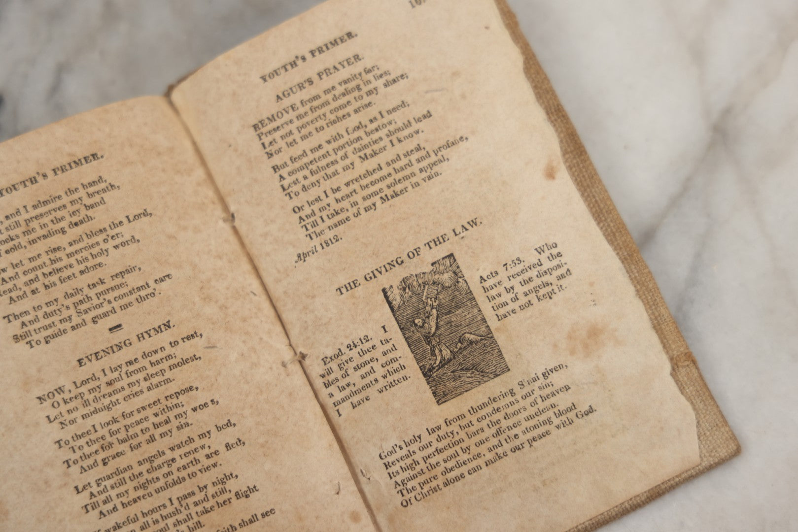 Lot 232 - "The Youth's Primer" Early Antique Soft Cover Booklet By Jonathan Fisher, Minister Of Gospel At Blue Hill, Maine, "Adorned With Cuts," Samuel T. Armstrong, Publisher, Boston, 1817