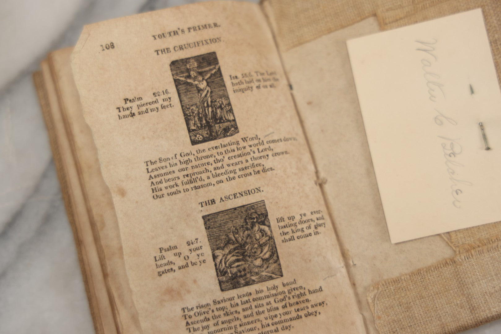 Lot 232 - "The Youth's Primer" Early Antique Soft Cover Booklet By Jonathan Fisher, Minister Of Gospel At Blue Hill, Maine, "Adorned With Cuts," Samuel T. Armstrong, Publisher, Boston, 1817