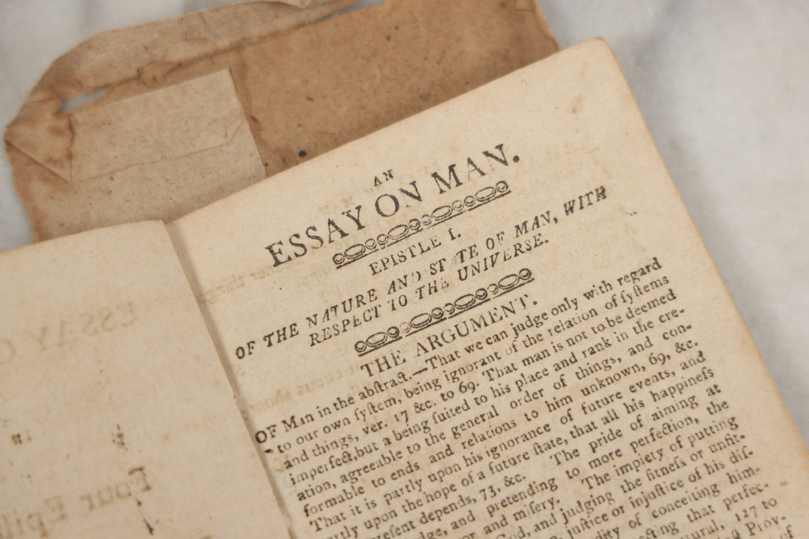 Lot 233 - "Essay On Man: In Four Epistles, To Which Is Added The Universal Prayer" Early Antique Soft Cover Booklet By Alexander Pope, Esquire, Printed By Salmon Wilder, Jaffrey, New Hampshire, 1813, With Original Paper Sleeve