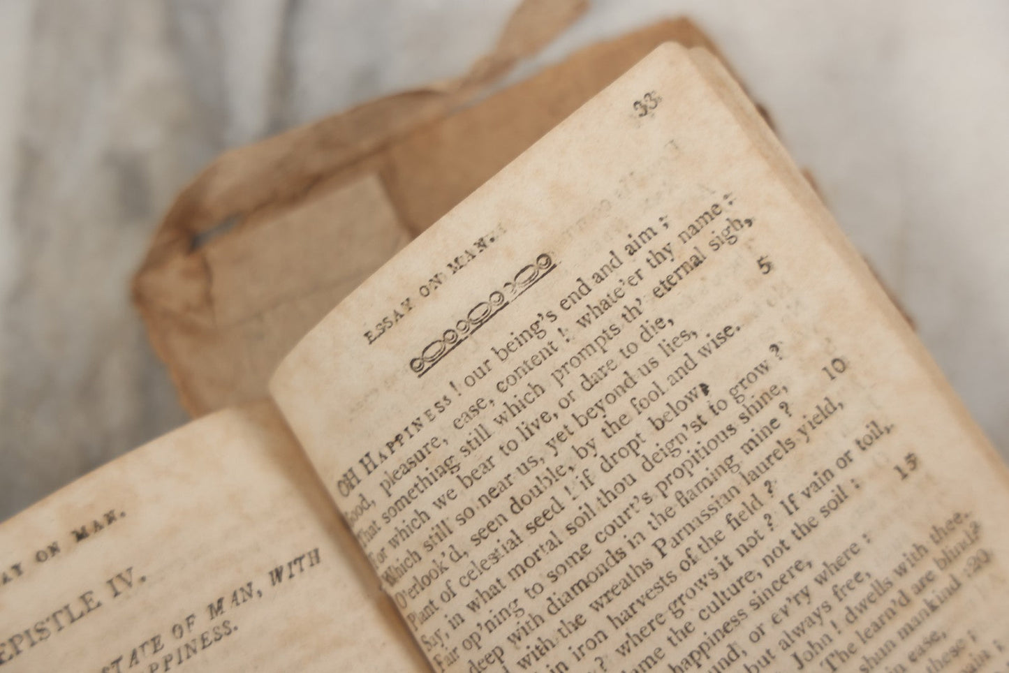 Lot 233 - "Essay On Man: In Four Epistles, To Which Is Added The Universal Prayer" Early Antique Soft Cover Booklet By Alexander Pope, Esquire, Printed By Salmon Wilder, Jaffrey, New Hampshire, 1813, With Original Paper Sleeve