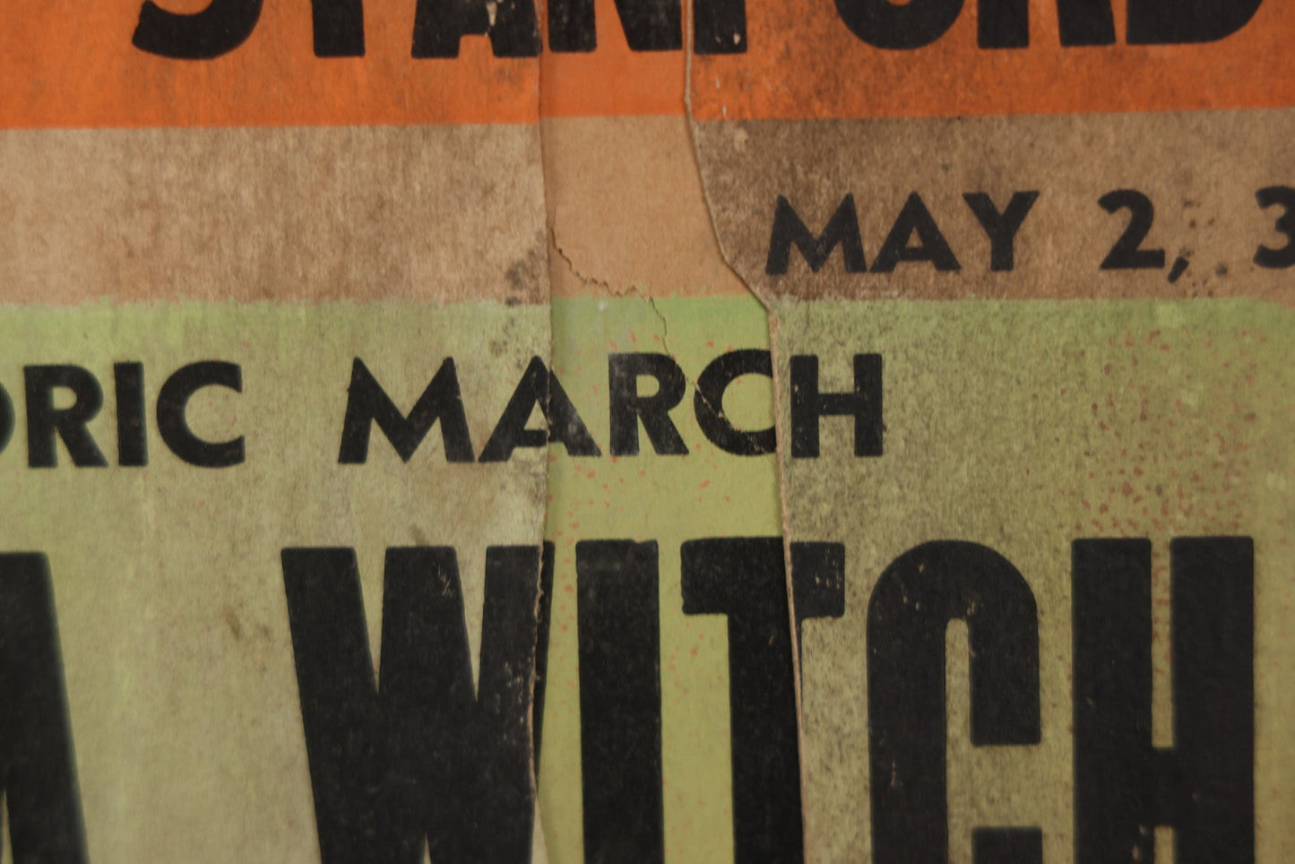 Lot 235 - Vintage Broadside Movie Theater Advertising Poster, Park Theatre, Brockton, Massachusetts, Showing "I Married A Witch," "Nightmare," And Boris Karloff In "The Boogie Man Will Get You," Spring 1943, See Condition Notes 