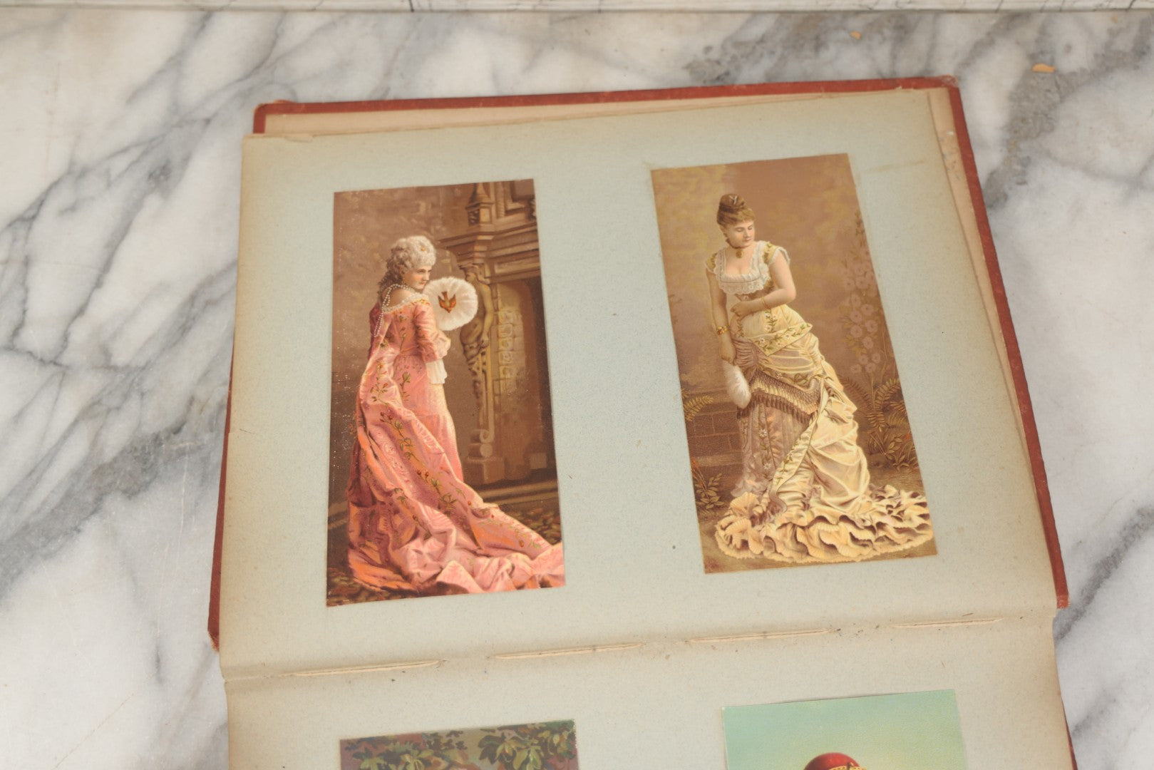 Lot 238 - Antique Victorian Scrapbook Containing Approximately Pieces, Mostly Bold Chromolithographs Of Beautiful Women, Nicely Organized