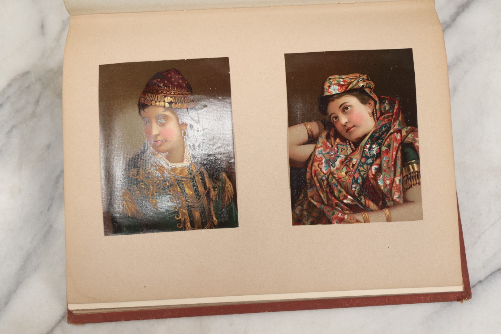 Lot 238 - Antique Victorian Scrapbook Containing Approximately Pieces, Mostly Bold Chromolithographs Of Beautiful Women, Nicely Organized