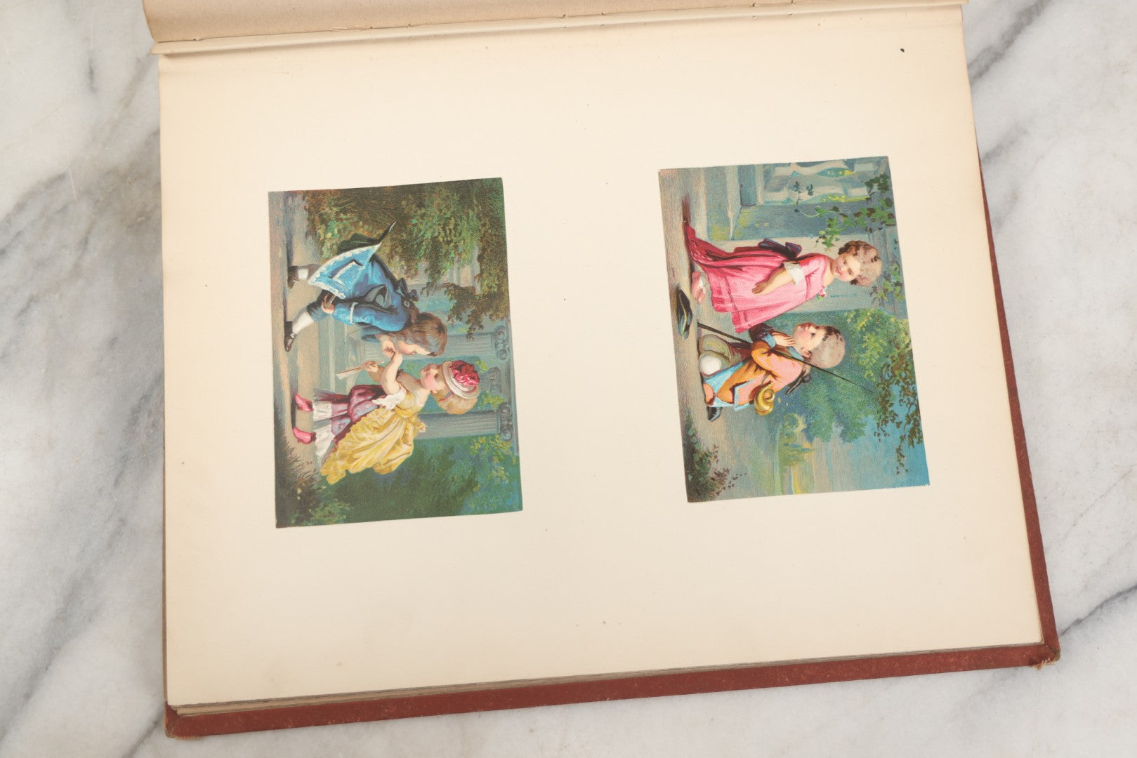 Lot 238 - Antique Victorian Scrapbook Containing Approximately Pieces, Mostly Bold Chromolithographs Of Beautiful Women, Nicely Organized