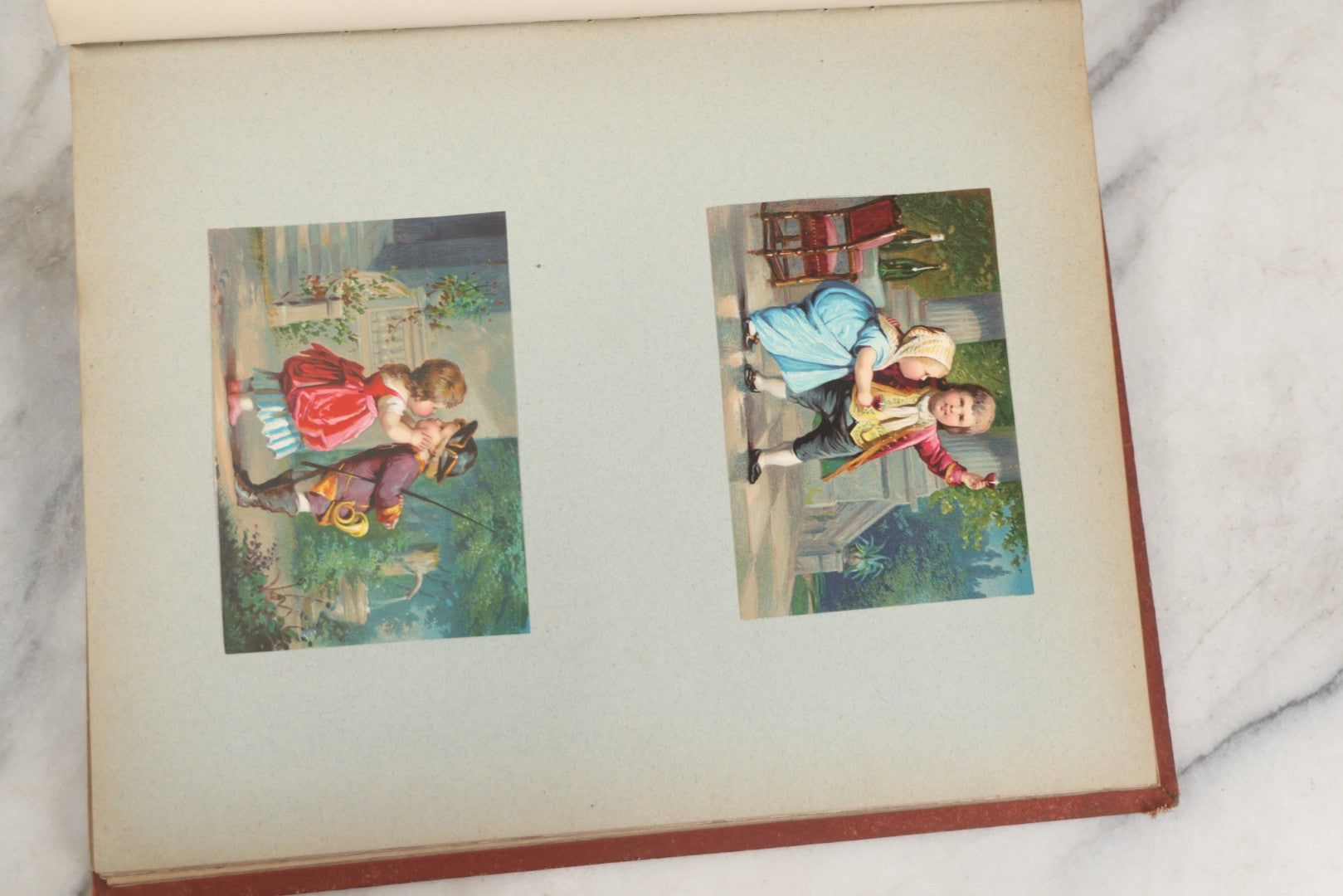 Lot 238 - Antique Victorian Scrapbook Containing Approximately Pieces, Mostly Bold Chromolithographs Of Beautiful Women, Nicely Organized