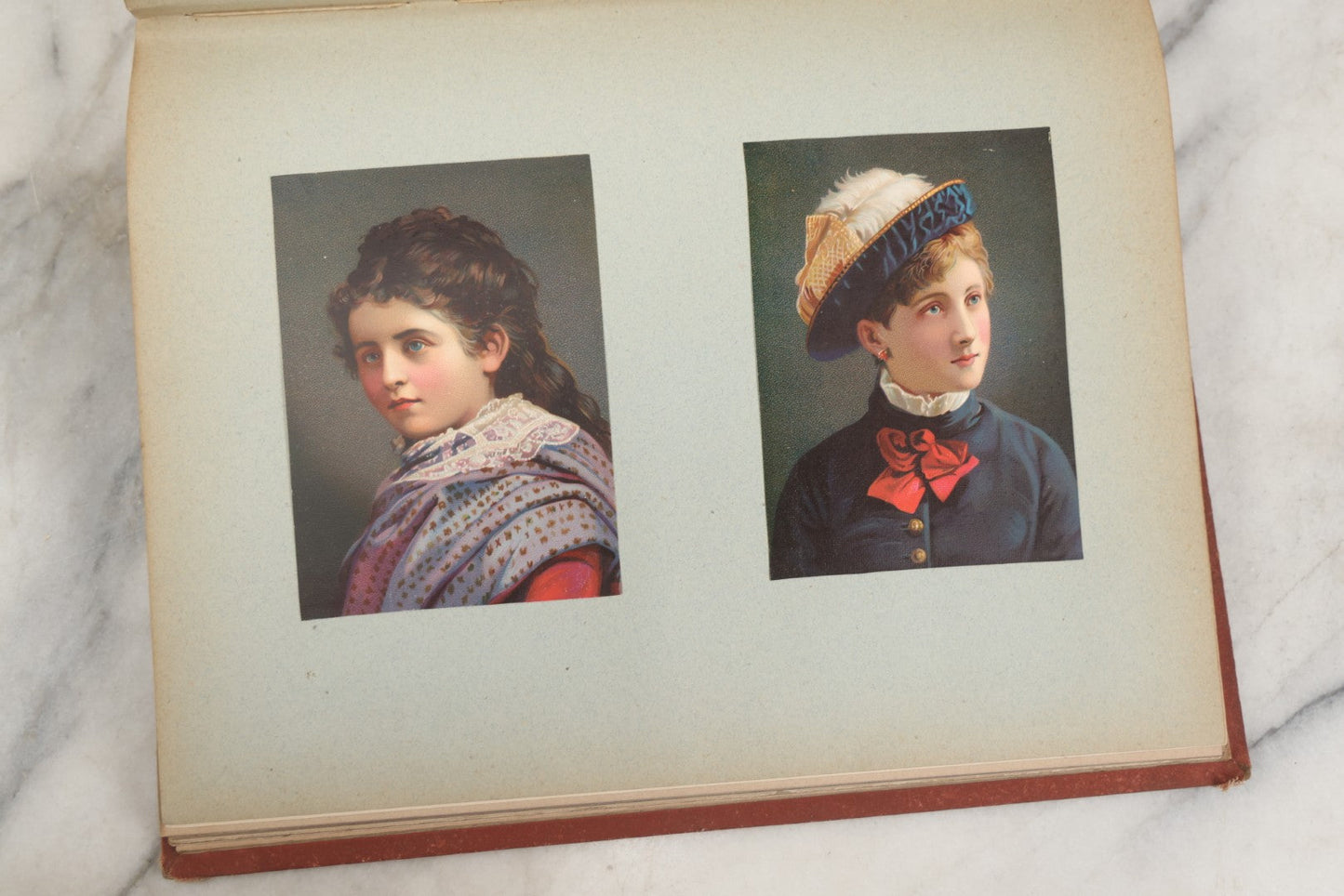 Lot 238 - Antique Victorian Scrapbook Containing Approximately Pieces, Mostly Bold Chromolithographs Of Beautiful Women, Nicely Organized
